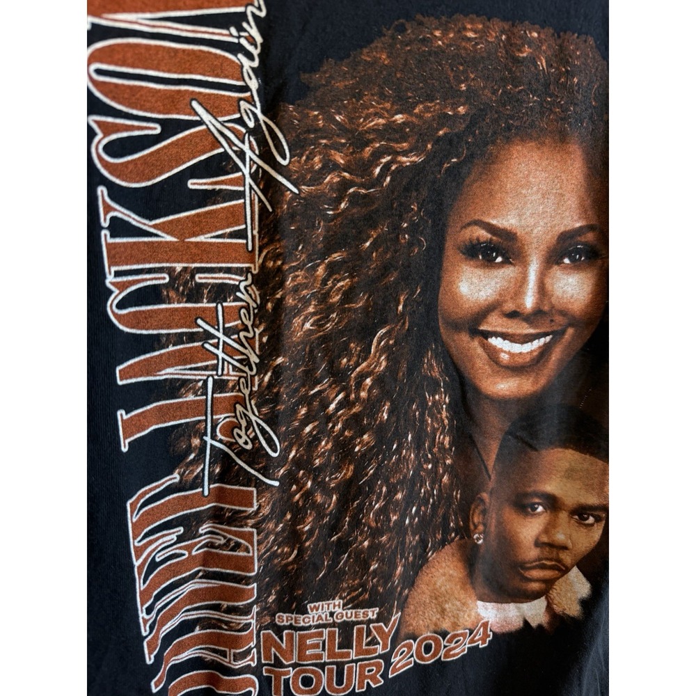 Janet Jackson Together Again Summer 2024 Tour Nelly T-Shirt XL Gildan Black